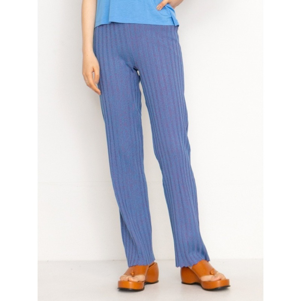 Paloma Wool Fromthe Rib Pants Blue Burgundy Knit High Rise Straight Leg Small